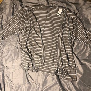 Lane Bryant Gray/White Striped Sweater BNWT